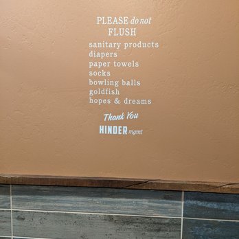 H.H. Hinder Brewing Co - Bathroom sentiments - Breweries Near Me - Waupaca, Wisconsin H.H. Hinder Brewing Co - Bathroom sentiments - Breweries Near Me - Waupaca, Wisconsin