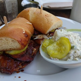 High Hand Cafe - Smoked brisket sandwich with potato salad - New American Near Me - Loomis, California High Hand Cafe - Smoked brisket sandwich with potato salad - New American Near Me - Loomis, California