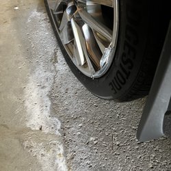 Expresso Car Wash - Torn rim on front wheel