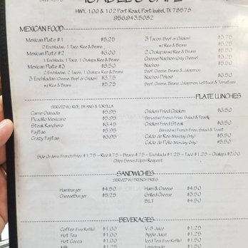 Isabel's Cafe - The menu - Mexican Near Me - Port Isabel, Texas Isabel's Cafe - The menu - Mexican Near Me - Port Isabel, Texas