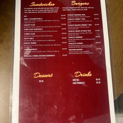 Dudley's Sports Bar and Grill - Menu