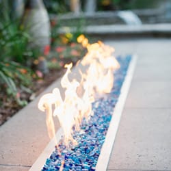 Infinity Pools - Fire Feature on Pool Wall