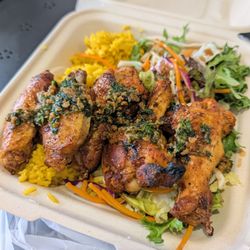 YAY Cafe - Grilled Chicken Wings w/ Rice Pilaf & Side Salad~