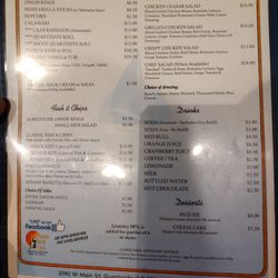 Quartzsite Yacht Club Motel - Food Menu #2 January 2025