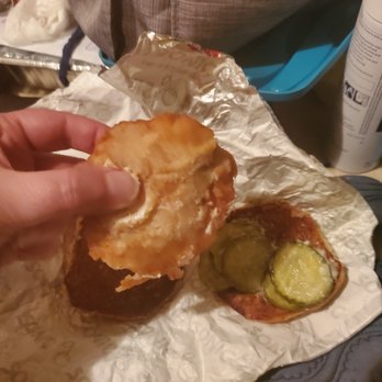 Sonic Drive-In - Again, my hands are not that big, this sandwich was so small, you would think I had hands the size of Andre the Giant in this picture. - Burgers Near Me - Bentonville, Arkansas Sonic Drive-In - Again, my hands are not that big, this sandwich was so small, you would think I had hands the size of Andre the Giant in this picture. - Burgers Near Me - Bentonville, Arkansas