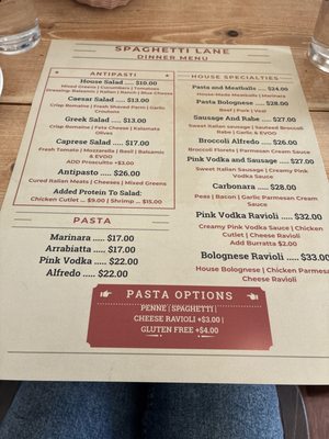 Menu photo 1 Spaghetti Lane Barrington, RI