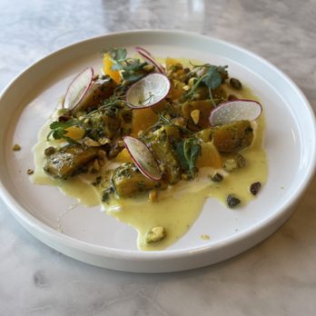 et al. - Maui beets with Sweet Land Farm chèvre, orange, preserved plum, pistachio, and lemon basil pesto. - Breakfast & Brunch Near Me - Honolulu, Hawaii
