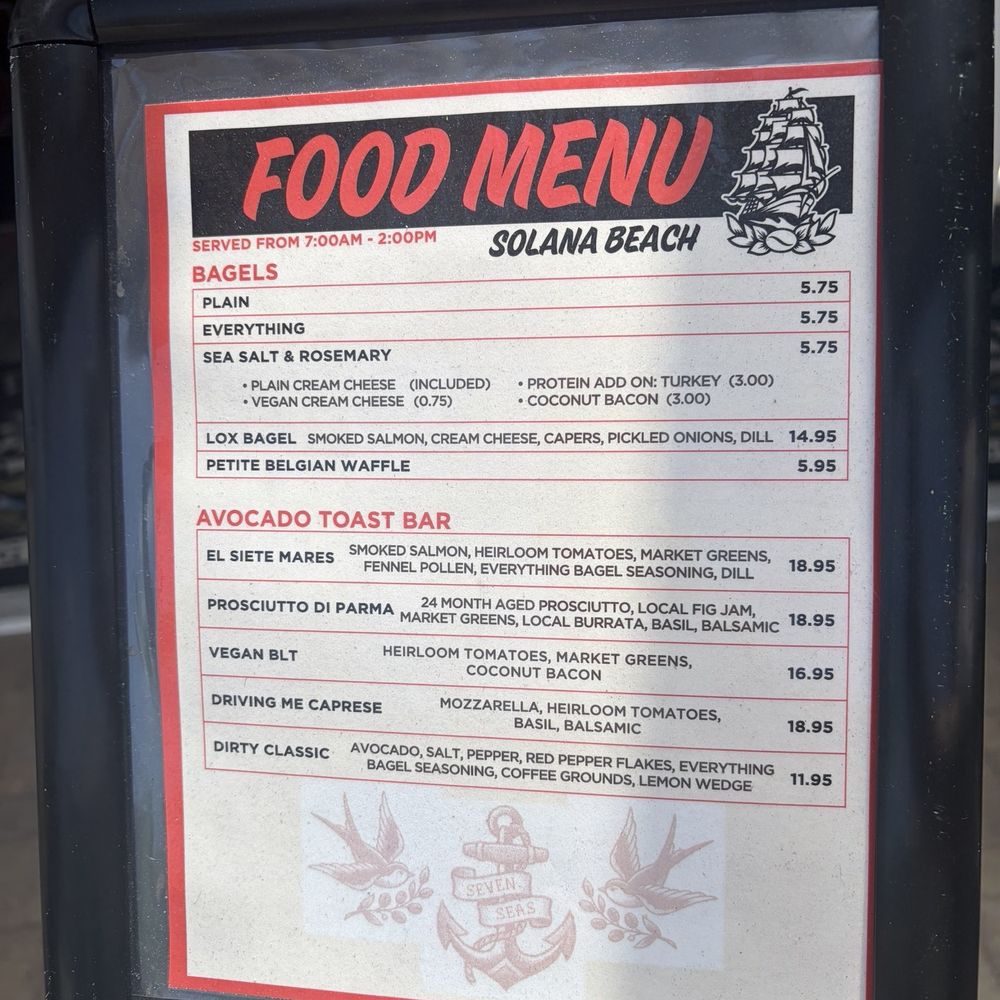 Seven Seas Roasting - Food menu - Coffee Roasteries Near Me - Solana Beach, California Seven Seas Roasting - Food menu - Coffee Roasteries Near Me - Solana Beach, California