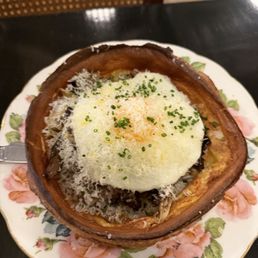 Mushroom leek Dutch baby