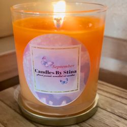 Candles By Stina - Our newest fall sent. September is a sweet Pumpkin, caramel, pecan delight.