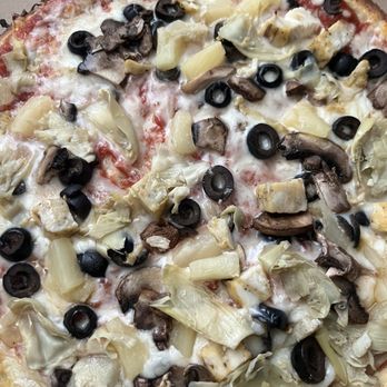 Pieology Pizzeria - Chicken, artichoke, olives, pineapple, shrooms. - Pizza Near Me - Clovis, California Pieology Pizzeria - Chicken, artichoke, olives, pineapple, shrooms. - Pizza Near Me - Clovis, California