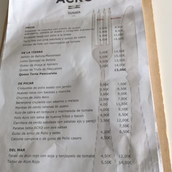 Acro - Carta 1/3 - Brasseries Near Me - Badajoz, BA Acro - Carta 1/3 - Brasseries Near Me - Badajoz, BA