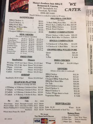 Menu photo 4 Mama's Southern Style BBQ Vauxhall, NJ Menu photo 4 Mama's Southern Style BBQ Vauxhall, NJ