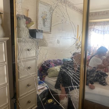 Mr Buildings - This was the actual damage - Glass & Mirrors Near Me - Los Angeles, California