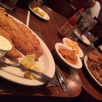 Colonnade - Crispy Catfish with sweet potato side and Fried Chicken in the back. - Southern Near Me - Atlanta, Georgia