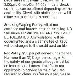 The only policies/fees disclosed. The only policies/fees disclosed.