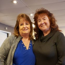 Elements Salon - My wife on the right here came out looking great. thank you Cheryl (on the left).