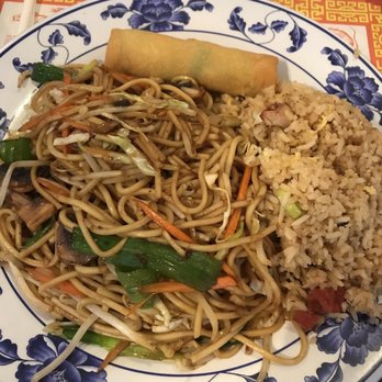 Ba-Dar - Lunch special with vegetable lo mein, bbq pork fried rice, and eggroll - Chinese Near Me - Tucson, Arizona Ba-Dar - Lunch special with vegetable lo mein, bbq pork fried rice, and eggroll - Chinese Near Me - Tucson, Arizona