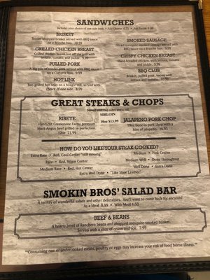 Menu photo 3 Smokin Bro’s BBQ and Steakhouse Canton, OK Menu photo 3 Smokin Bro’s BBQ and Steakhouse Canton, OK