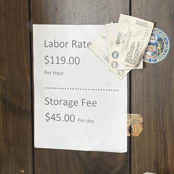 Keil Automotive - Current labor rate and storage fee rate as of August 17, 2026. - Auto Repair Near Me - Chicago, Illinois Keil Automotive - Current labor rate and storage fee rate as of August 17, 2026. - Auto Repair Near Me - Chicago, Illinois