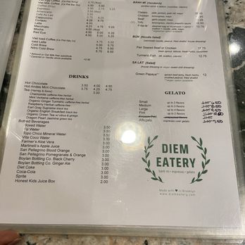 Diem Eatery - Menu - Coffee & Tea Near Me - Brooklyn, New York