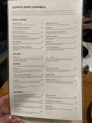 Menu photo 3 Doppio Zero Campbell Campbell, CA
