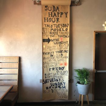 Suda - Happy hour menu! - New American Near Me - Santa Cruz, California Suda - Happy hour menu! - New American Near Me - Santa Cruz, California