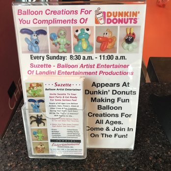 Dunkin' - Great balloon artist here on Sundays - Donuts Near Me - Park Ridge, Illinois Dunkin' - Great balloon artist here on Sundays - Donuts Near Me - Park Ridge, Illinois
