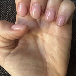 Spa Nails - Perfect lines painted on perfectly trimmed cuticles for a gel manicure I love this place Jennifer for the win!