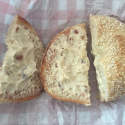 B Jolly - Sesame Bagel with Maple Bacon Schmear