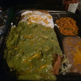 Taco Palace - Shredded chicken chimichanga with rice and beans. Portions are not for the faint of heart. - Mexican Near Me - Fort Collins, Colorado Taco Palace - Shredded chicken chimichanga with rice and beans. Portions are not for the faint of heart. - Mexican Near Me - Fort Collins, Colorado