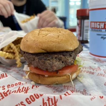 Mighty Fine Burgers - a hamburger and fries - Burgers Near Me - Hutto, Texas Mighty Fine Burgers - a hamburger and fries - Burgers Near Me - Hutto, Texas