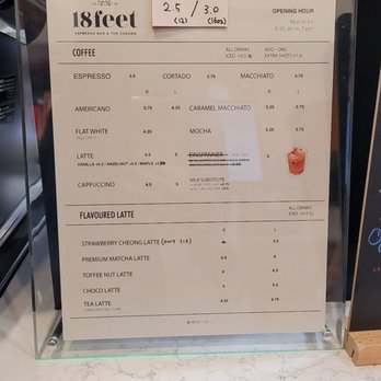 18 Feet - Coffee & latte menu - Bubble Tea Near Me - Toronto, Ontario