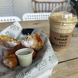 1928 Cuban Bistro - Baymeadows - Iced Coconut Dirty Chai Latte Ham Croquetas Dulce Leche pastry