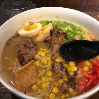Kuma Sushi - Tonkotsu with beef, corn and Shoyu egg. - Sushi Bars Near Me - Los Osos, California Kuma Sushi - Tonkotsu with beef, corn and Shoyu egg. - Sushi Bars Near Me - Los Osos, California