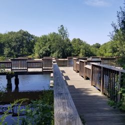 Manchester Street Park - The fishing dock has lower railing spots for seated and/or shorter fisher-persons to comfortably enjoy their sport.