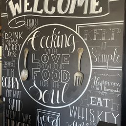 a blackboard with a menu written on it a blackboard with a menu written on it