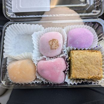 Two Ladies Kitchen - Top corner WAS the Oreo, then pink brownie and purple green grape. Bottom orange marshmallow, pink Kokoro and then butter. - Bakeries Near Me - Hilo, Hawaii Two Ladies Kitchen - Top corner WAS the Oreo, then pink brownie and purple green grape. Bottom orange marshmallow, pink Kokoro and then butter. - Bakeries Near Me - Hilo, Hawaii