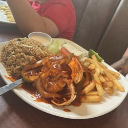 El Muelle Seafood Airline - A La Diabla Lobster. Very spicy but very delicious