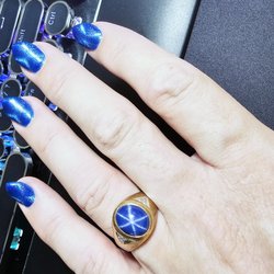 VIP Nail Bar - Star Sapphire nails to go with my Star Sapphire ring.