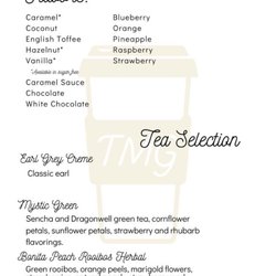 The Morning Glory - Menu