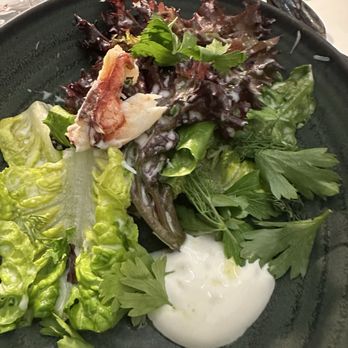 Darkroom - Bright crisp green salad, dollop of whipped dressing and topped with Dungeness crab - Wine Bars Near Me - Santa Ana, California Darkroom - Bright crisp green salad, dollop of whipped dressing and topped with Dungeness crab - Wine Bars Near Me - Santa Ana, California