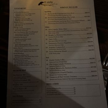 Il Nido - Drink menu Nov 2025 - Italian Near Me - Seattle, Washington Il Nido - Drink menu Nov 2025 - Italian Near Me - Seattle, Washington