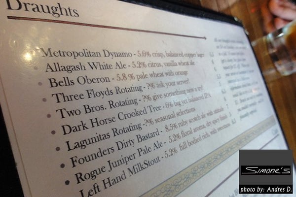 Menu photo 8 Simone's Bar Chicago, IL