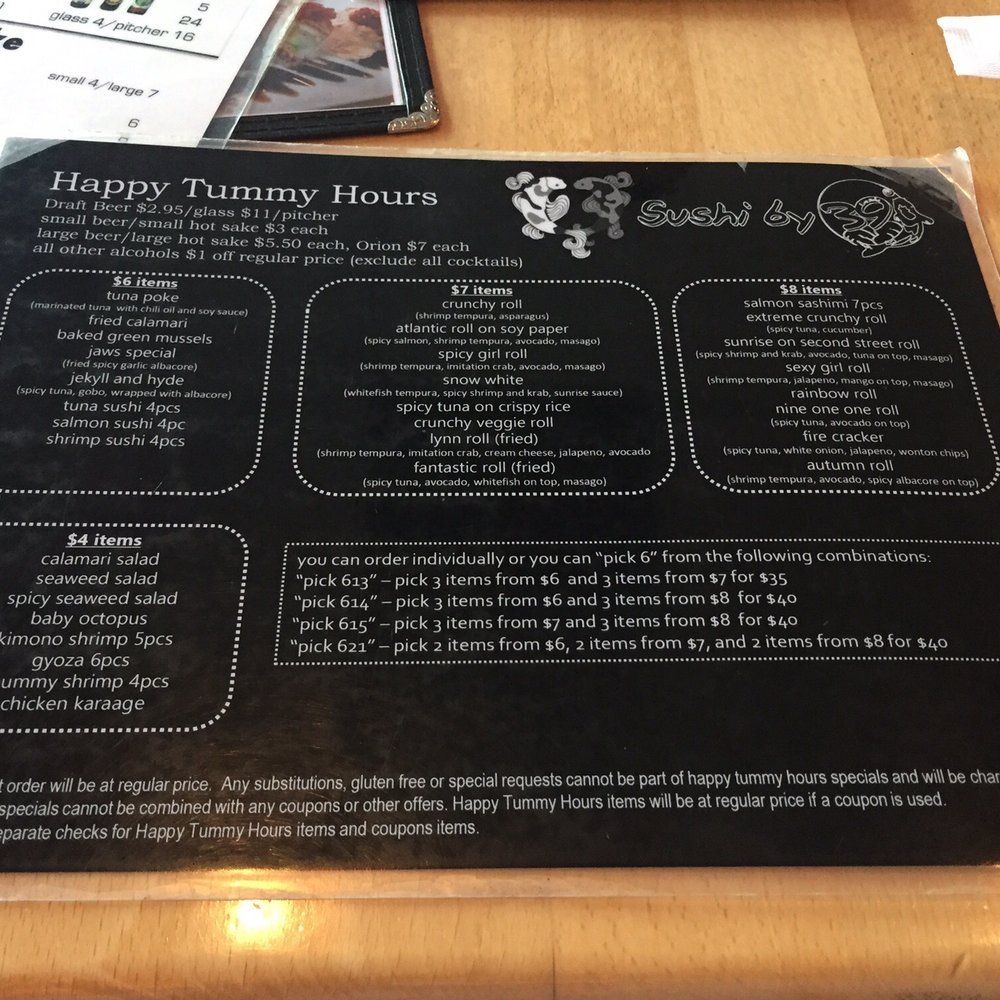 39 Degrees - Menu (April 2017) - Japanese Near Me - Long Beach, California