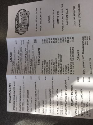 Menu photo 2 Chicken King Mount Holly, NC