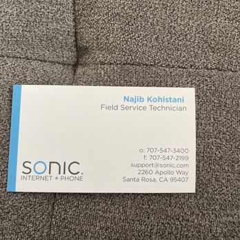 Sonic - Service Technician: Najib - Internet Service Providers Near Me - Santa Rosa, California