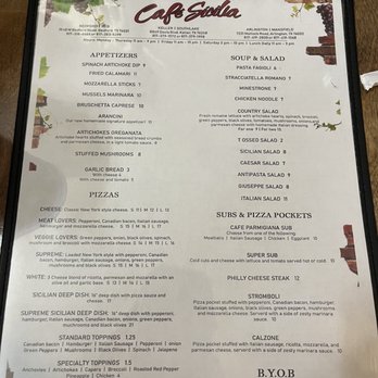 Cafe Sicilia - Menu - Italian Near Me - Bedford, Texas