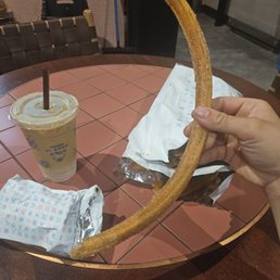 Churro with horchata latte Churro with horchata latte