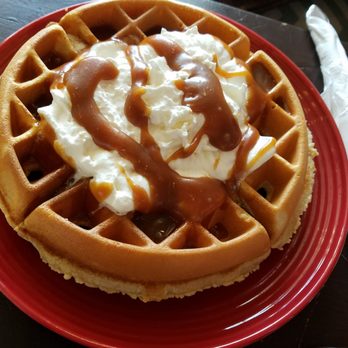 Red Elm Cafe - Waffle, with whip cream and Carmel sauce... heaven - Cafes Near Me - Tacoma, Washington Red Elm Cafe - Waffle, with whip cream and Carmel sauce... heaven - Cafes Near Me - Tacoma, Washington
